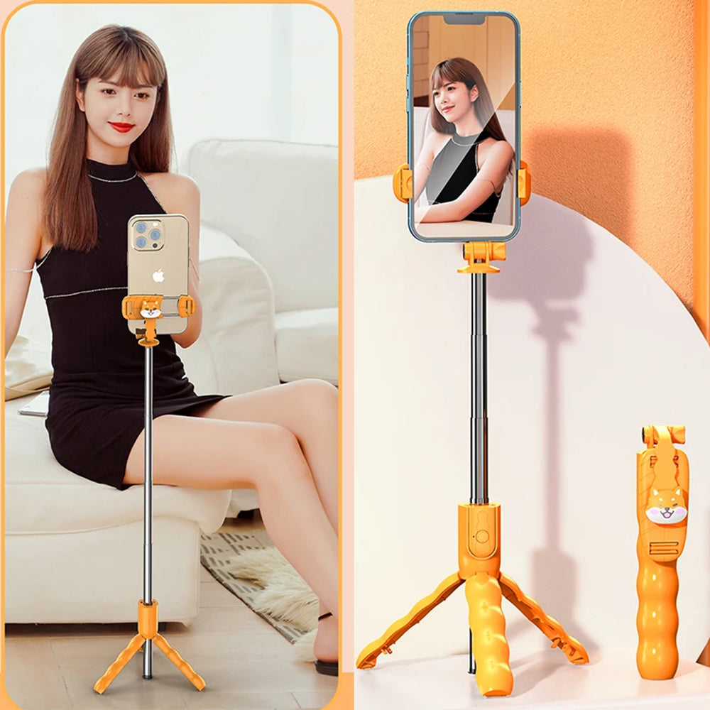 Selfie Stick Bluetooth Techsuit KT01, Universal, Laranja