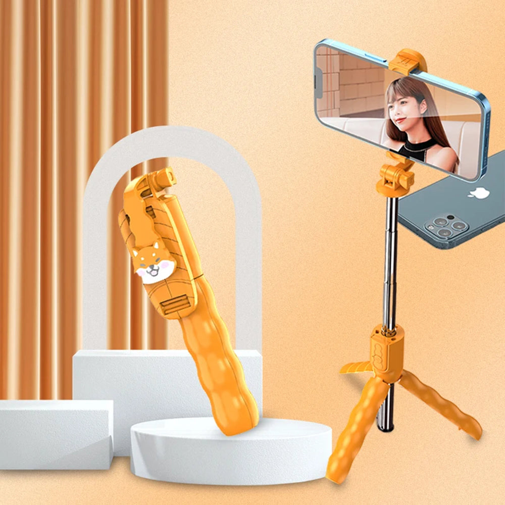 Selfie Stick Bluetooth Techsuit KT01, Universal, Laranja