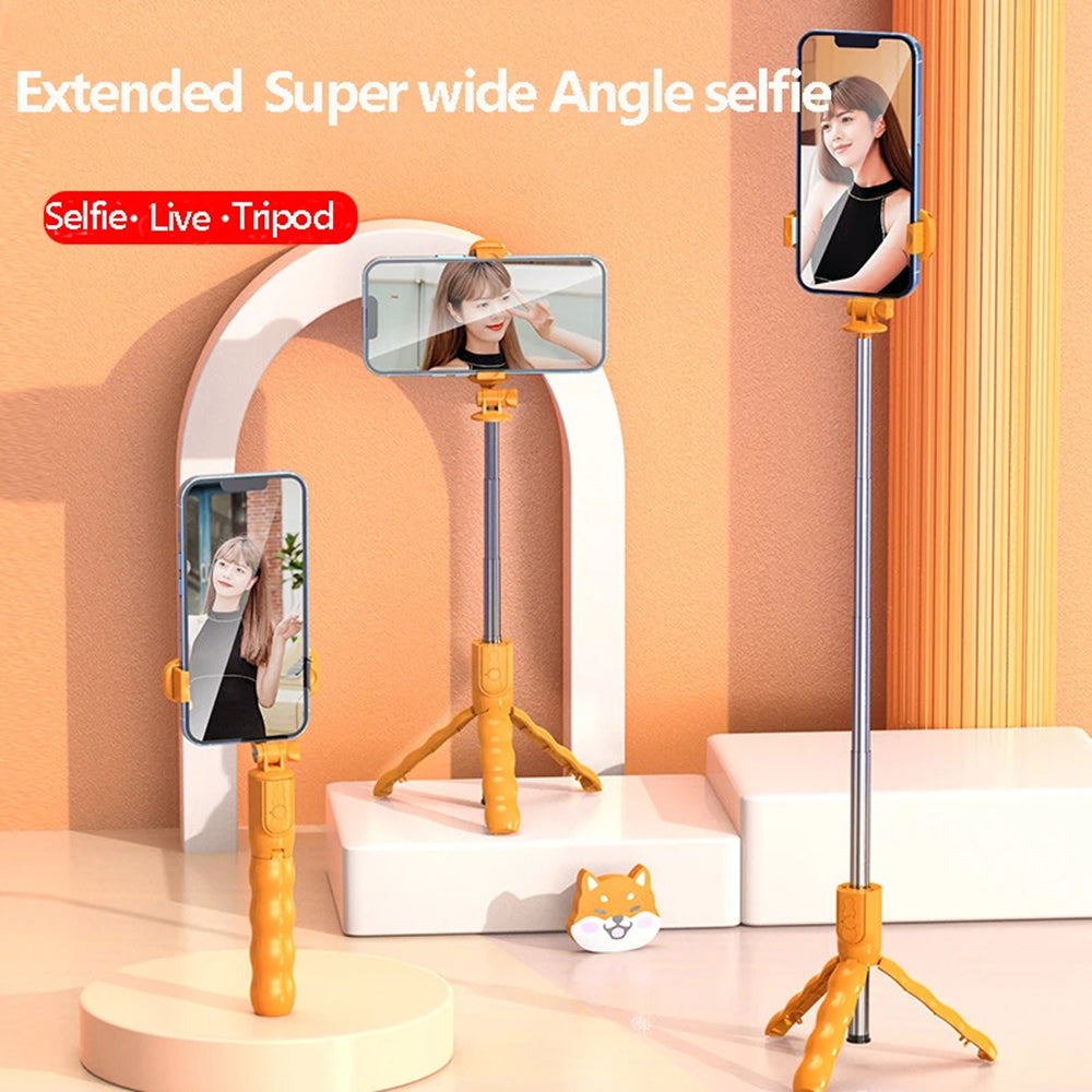 Selfie Stick Bluetooth Techsuit KT01, Universal, Laranja