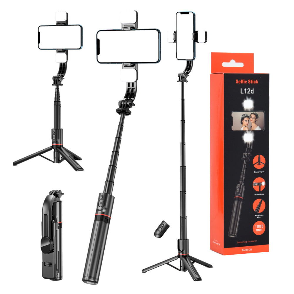 Selfie Stick Bluetooth Techsuit L12D, Universal, Preto