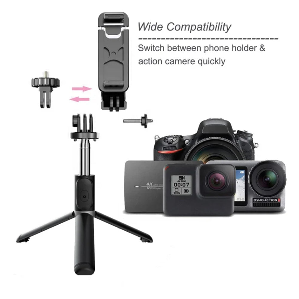 Selfie Stick Bluetooth Techsuit Q02, Universal, Preto
