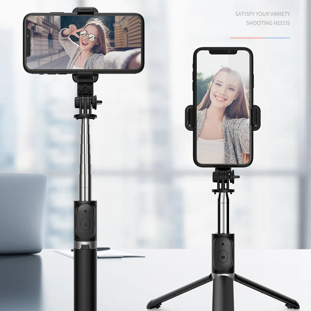 Selfie Stick Bluetooth Techsuit Q02, Universal, Preto