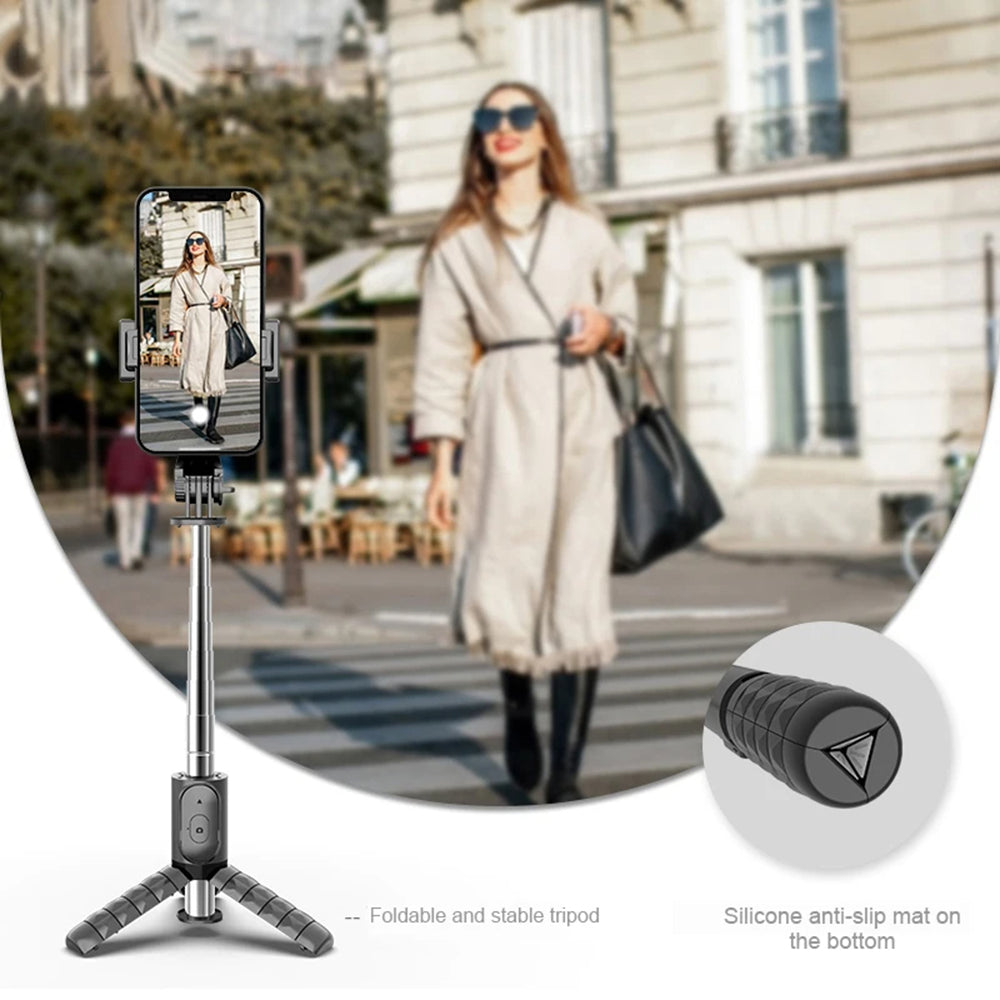 Selfie Stick Bluetooth Techsuit Q11s, Universal, Preto