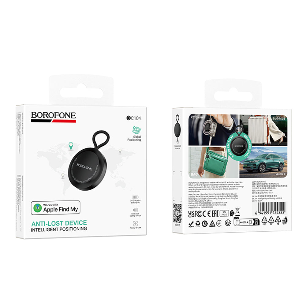 Borofone SmartTag BC104 para a Série iOS, Preto
