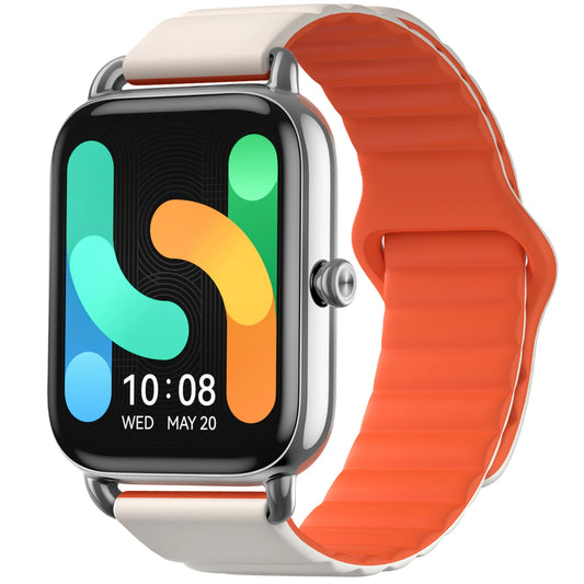 Relógio inteligente Haylou RS4 Plus LS11, bracelete magnética, prateado