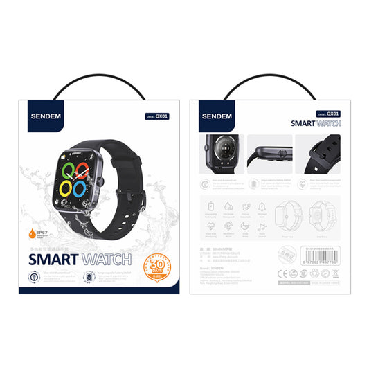 Relógio inteligente Sendem QX01, preto