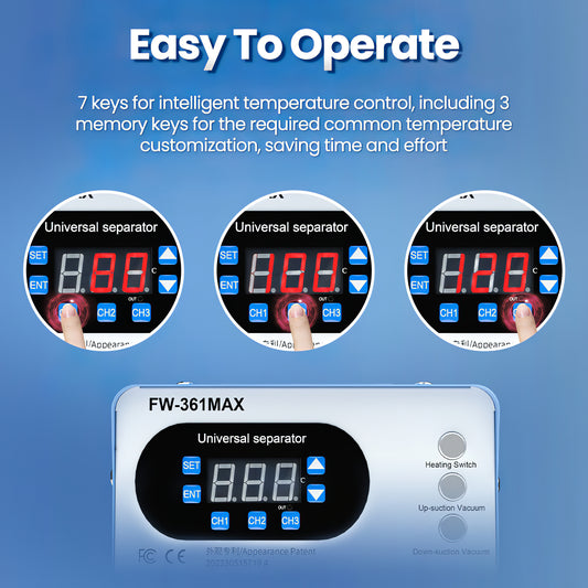 Ecrã tátil da Estação de Separação Ecrã tátil do Forward FW-361 Max
