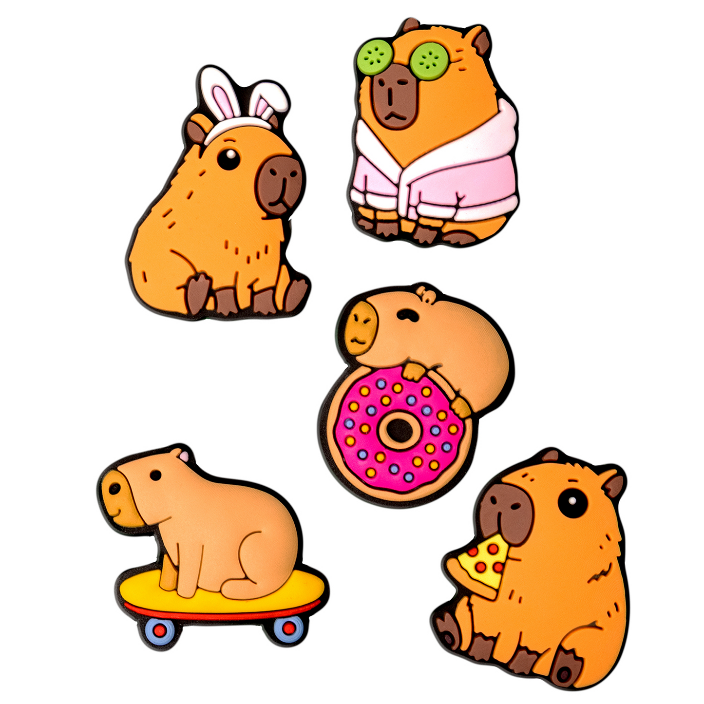 Autocolante 3D OEM Capybara para Capa de Telemóvel / Tablet, Conjunto de 5 peças, Multicolor