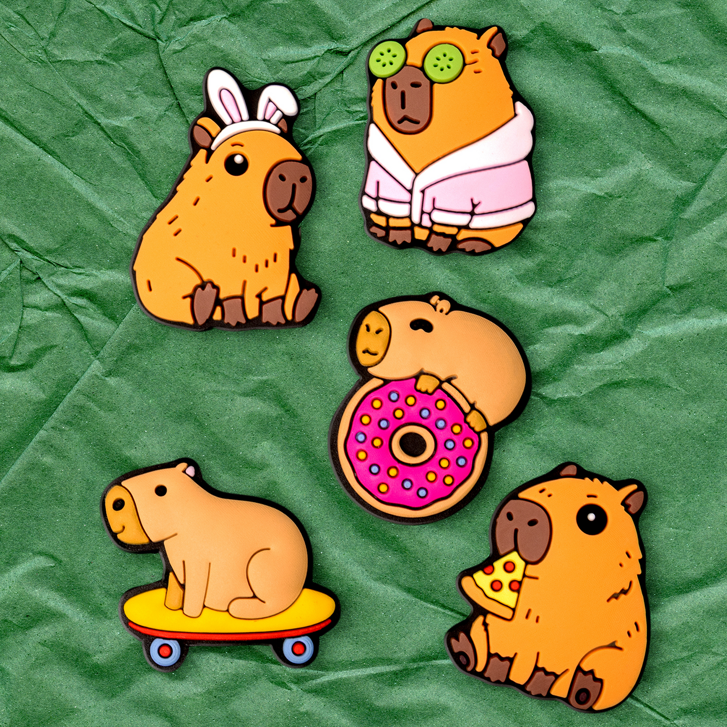 Autocolante 3D OEM Capybara para Capa de Telemóvel / Tablet, Conjunto de 5 peças, Multicolor