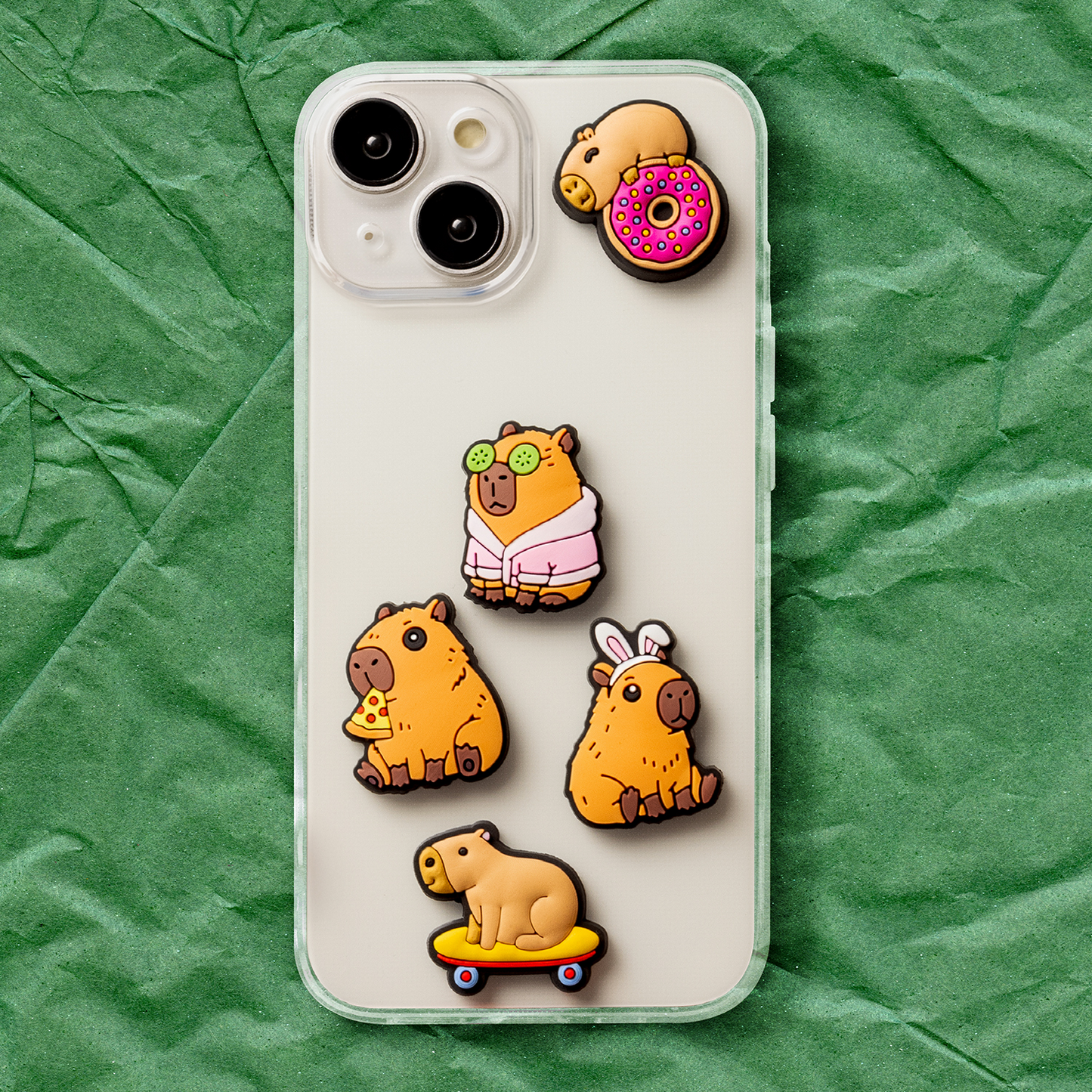 Autocolante 3D OEM Capybara para Capa de Telemóvel / Tablet, Conjunto de 5 peças, Multicolor