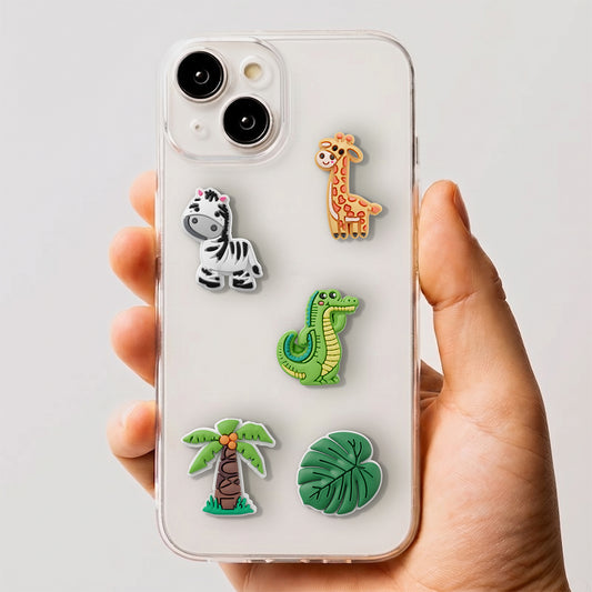 Autocolante 3D OEM Jungle para Capa de Telemóvel / Tablet, Conjunto de 5 peças, Multicolor