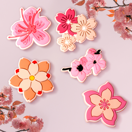 Autocolante 3D OEM Pink Blossom para Capa de Telemóvel / Tablet, Conjunto de 5 peças, Multicolor