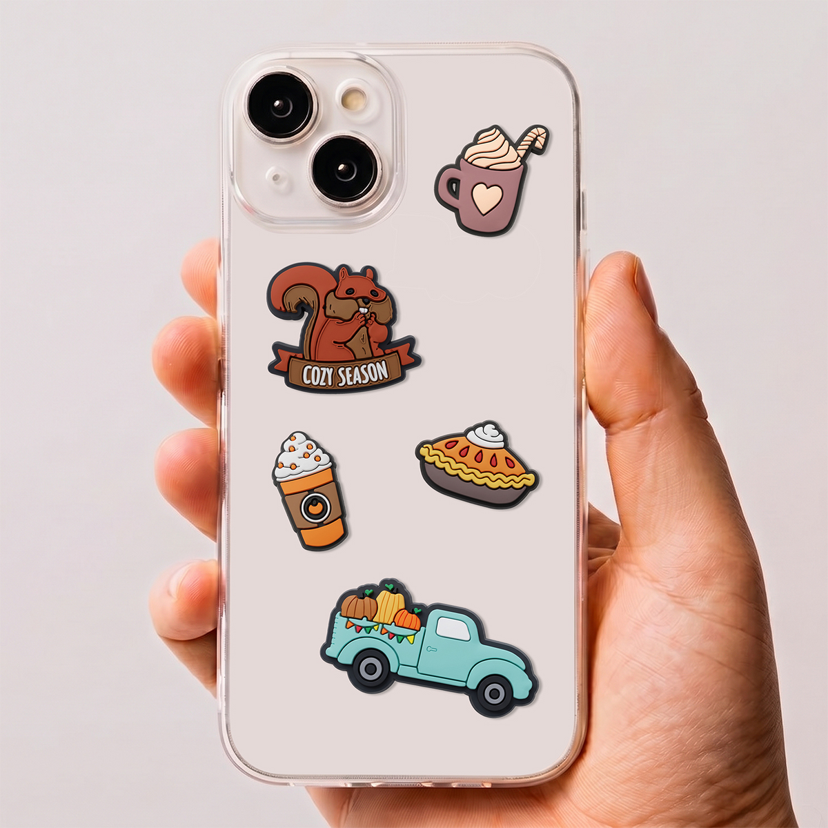 Autocolante 3D OEM Pumpkin Spice para Capa de Telemóvel / Tablet, Conjunto de 5 Unidades, Multicolorido