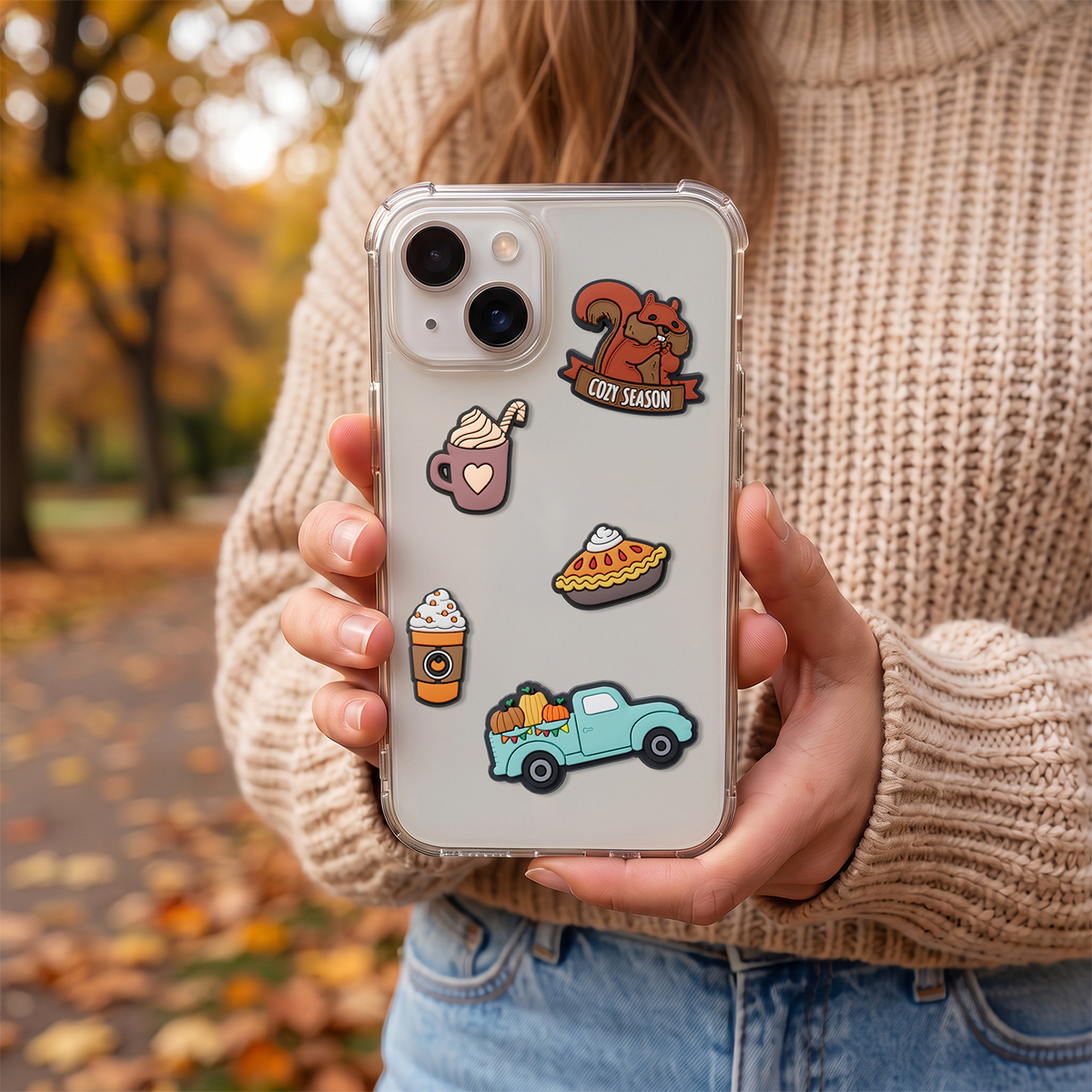 Autocolante 3D OEM Pumpkin Spice para Capa de Telemóvel / Tablet, Conjunto de 5 Unidades, Multicolorido