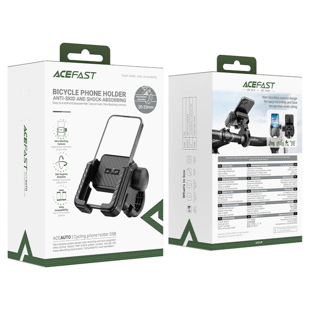 Suporte para Bicicleta e Motociclo Acefast D58, 4.7 polegadas - 6.9 polegadas, Preto