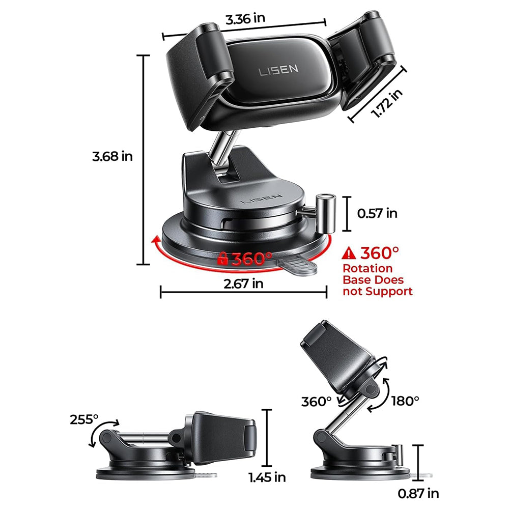 Suporte Auto Lisen A609, 4 polegadas - 7 polegadas, Preto YL0225120003