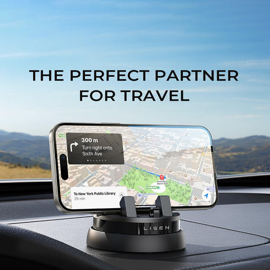 Suporte Auto Lisen para Telefone / Tablet com espessura de 6mm - 13mm, Preto YL0224060015