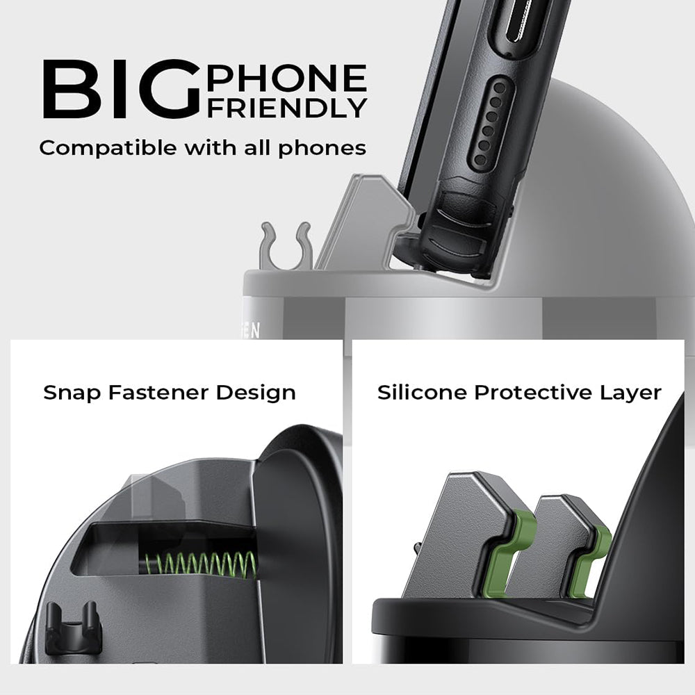 Suporte Auto Lisen para Telefone / Tablet com espessura de 6mm - 13mm, Preto YL0224060015