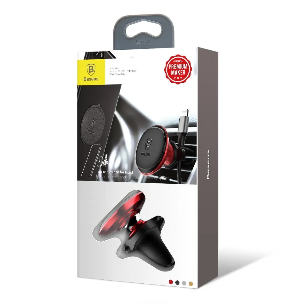 Baseus Suporte magnético para automóvel com ventilador de ar, universal, vermelho SUGX020009