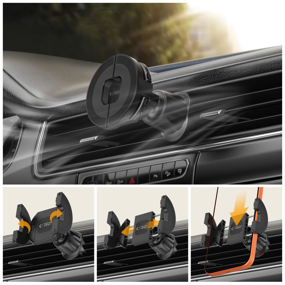 Magnetic Car Holder Tech-Protect N62 2in1, Universal, Black