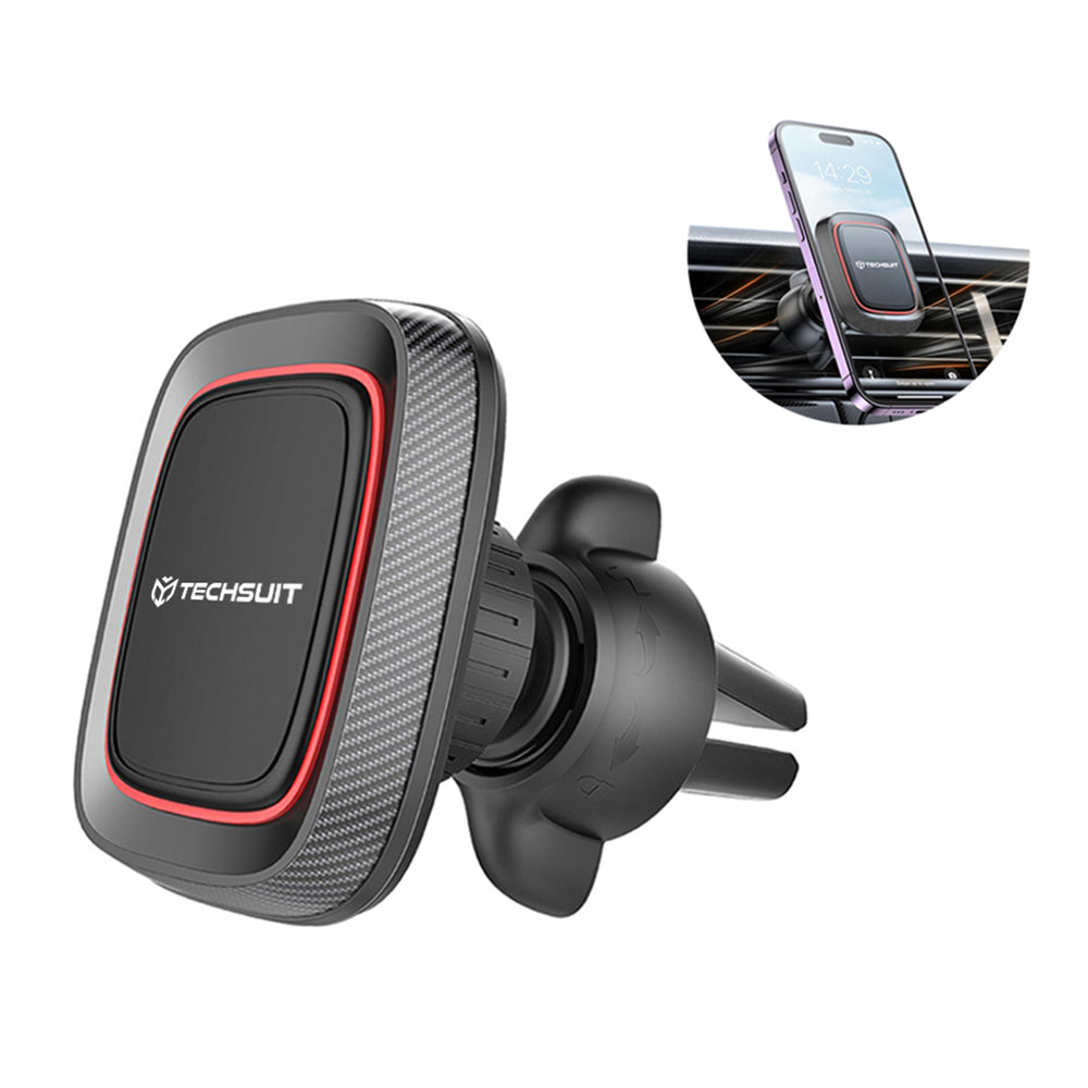 Suporte Auto Magnético Techsuit S4, Universal, Preto Vermelho