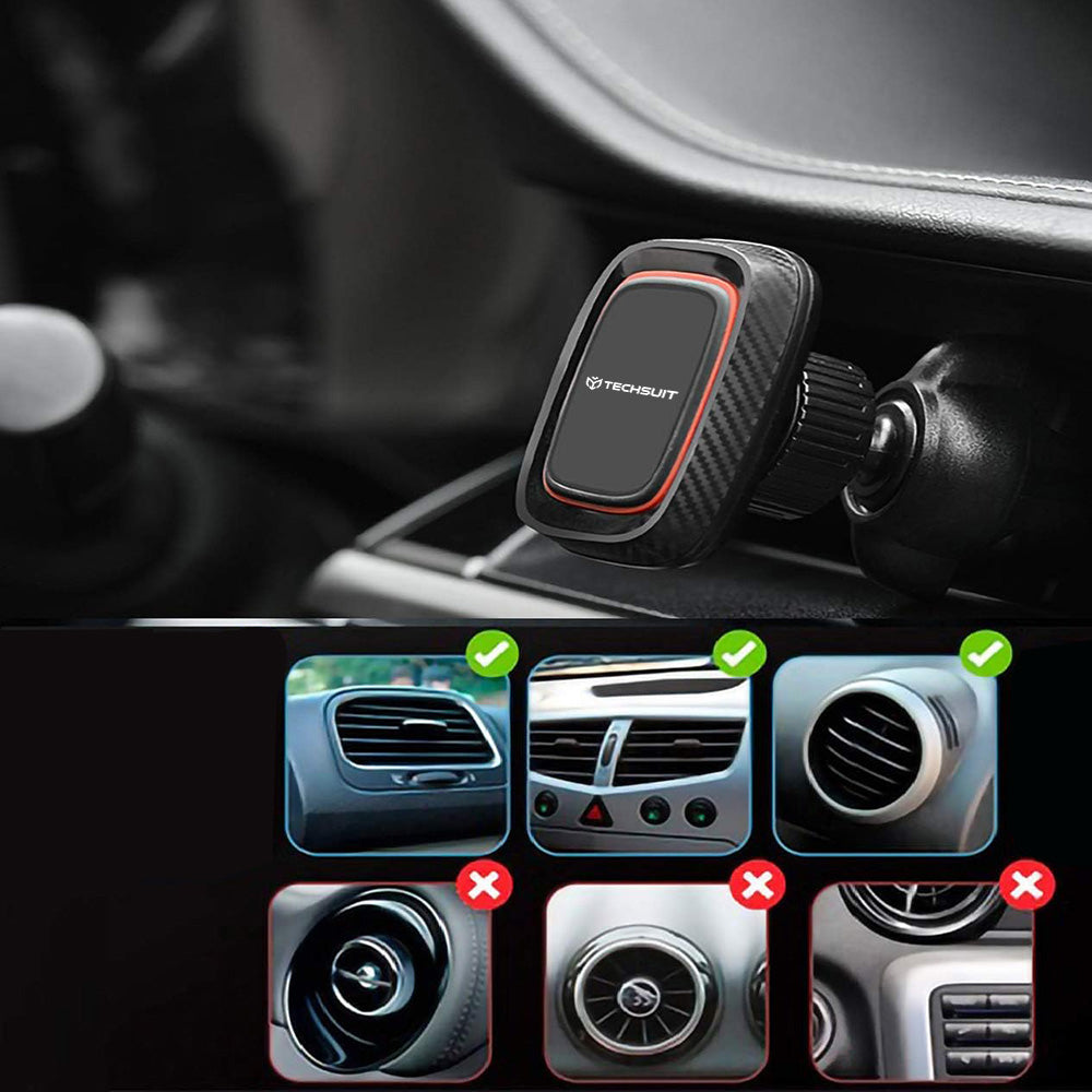 Suporte Auto Magnético Techsuit S4, Universal, Preto Vermelho