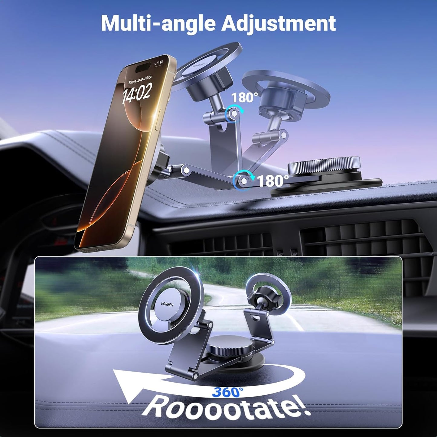 Suporte Auto Magnético UGREEN LP865, Universal, Preto