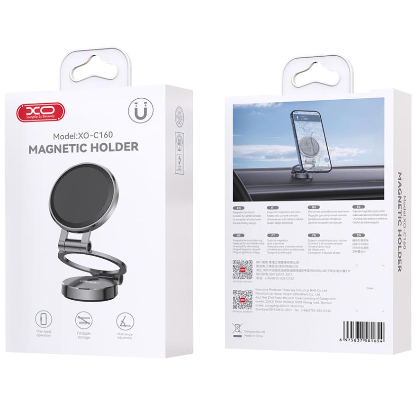 Suporte Automóvel Magnético XO Design C160, Universal, Preto