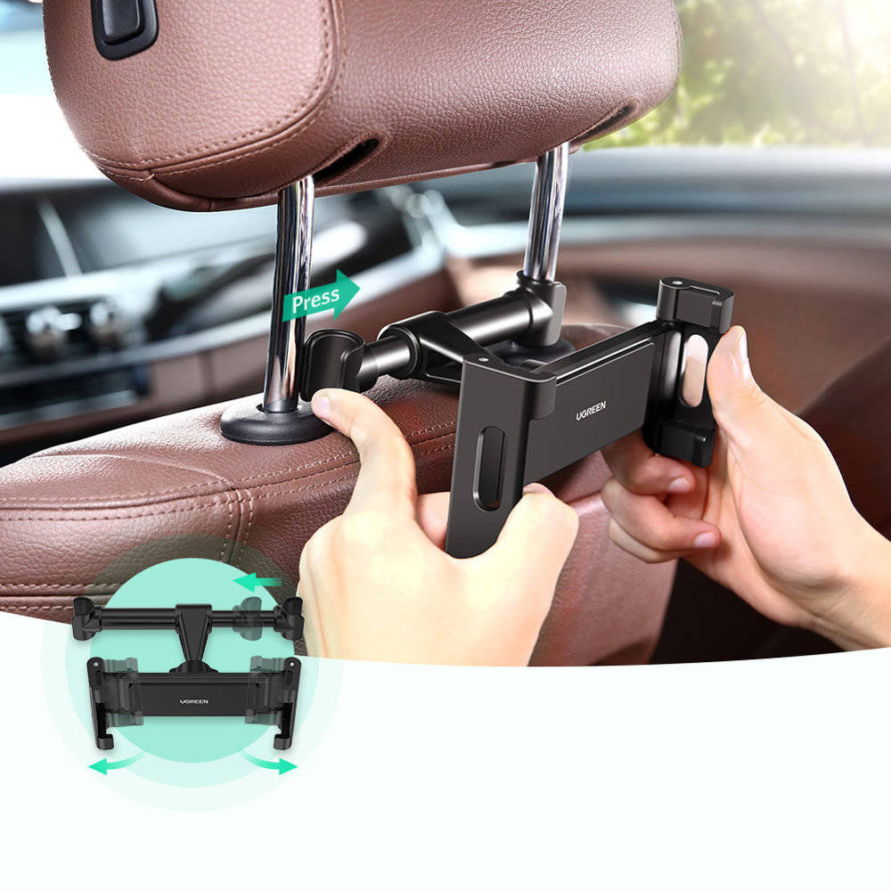 Suporte Auto para Encosto de Cabeça UGREEN LP160 (60108) para Telefone / Tablet, 4.7inch - 12.9inch, Preto