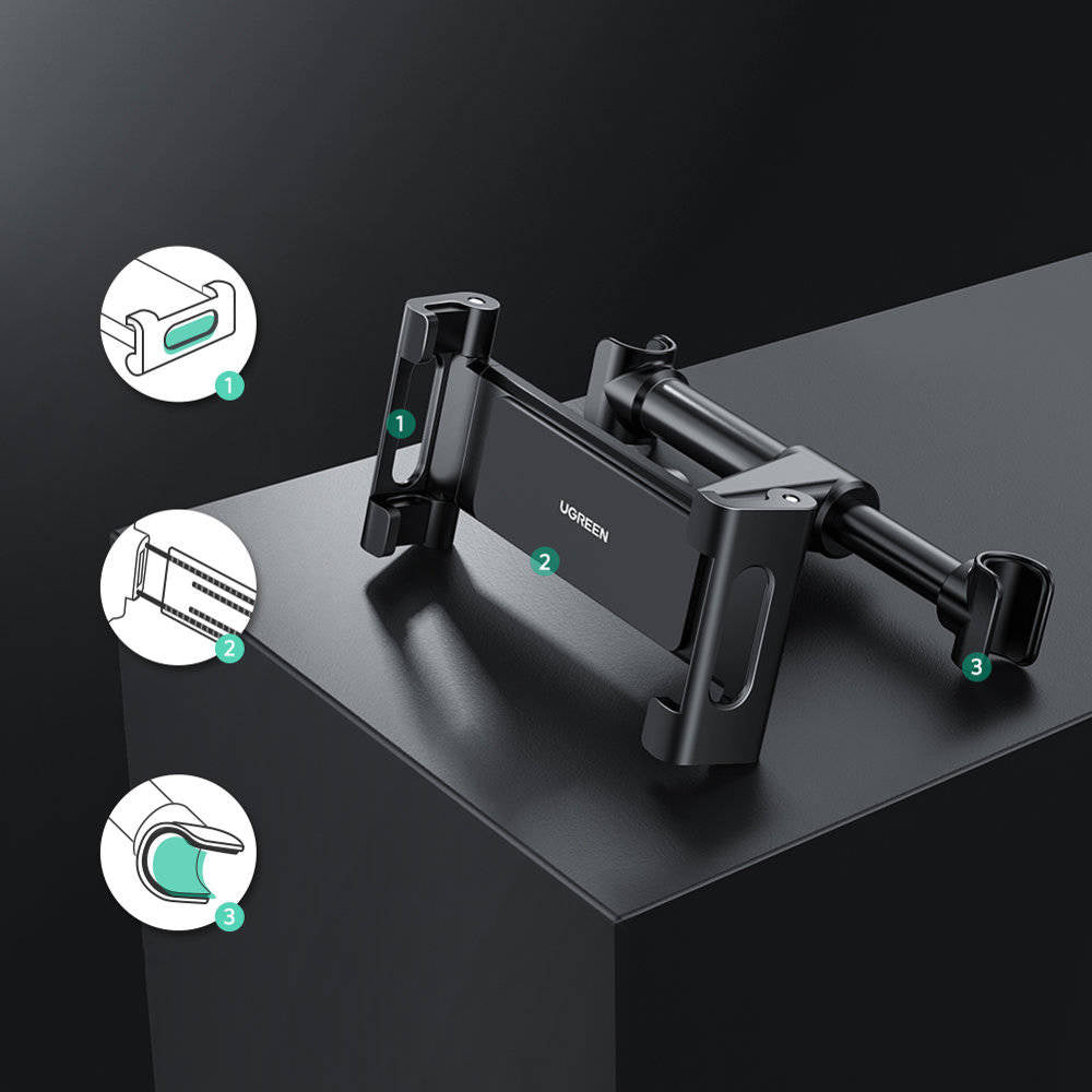 Suporte Auto para Encosto de Cabeça UGREEN LP160 (60108) para Telefone / Tablet, 4.7inch - 12.9inch, Preto