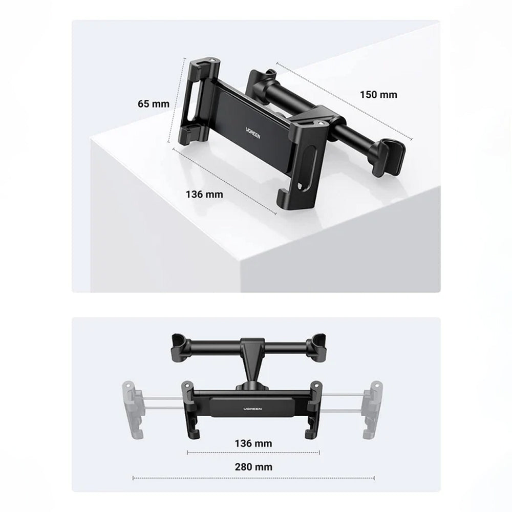 Suporte Auto para Encosto de Cabeça UGREEN LP160 (60108) para Telefone / Tablet, 4.7inch - 12.9inch, Preto