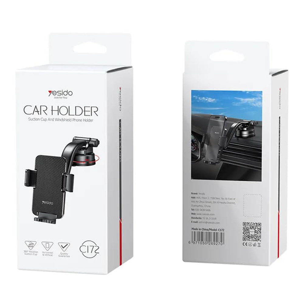 Yesido C172 Car Holder, 4inch - 7inch, Black