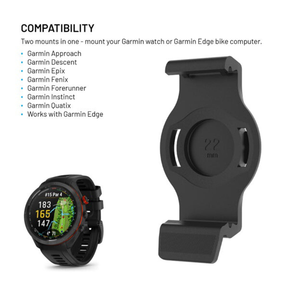 Suporte Bicicleta Fixed para Garmin Watch 22mm / Edge Computer, Preto