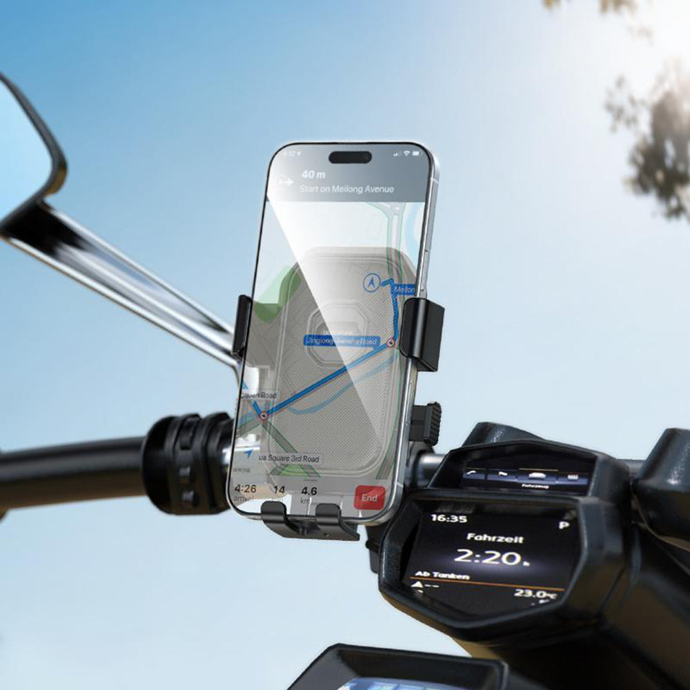 Borofone BH141 Camino Bicycle Motorcycle Mount, 6inch - 7inch, Black