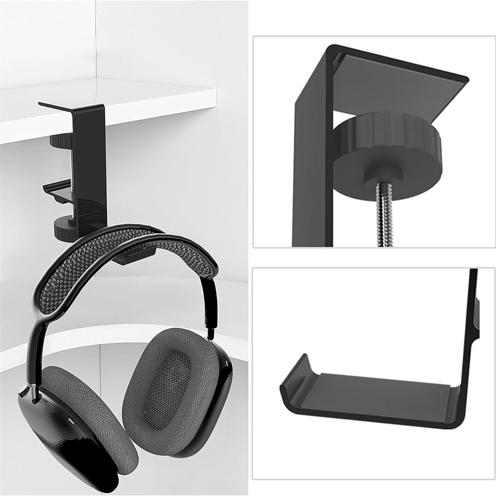 Suporte de Escritório Techsuit DH2 para Auscultadores / Bolsa, Preto