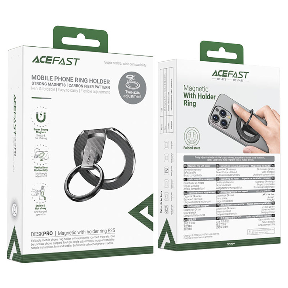 Suporte Anel Acefast E25, Universal, Preto