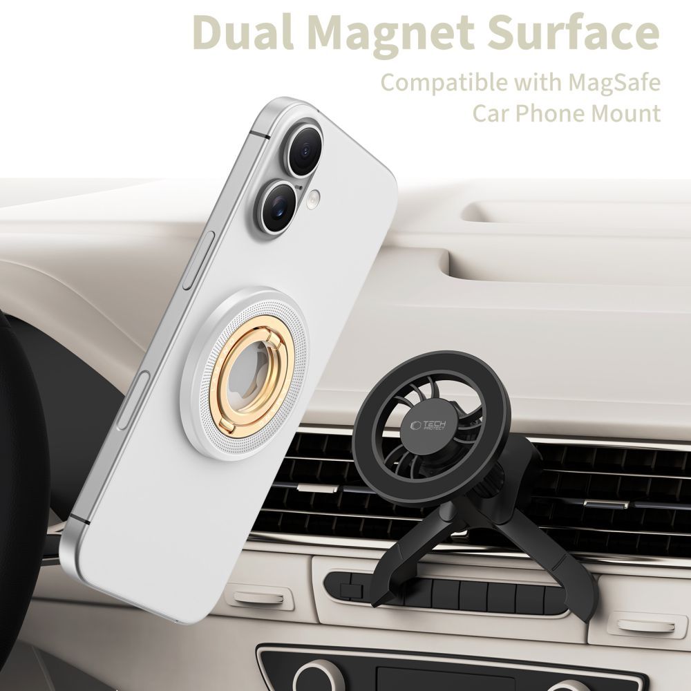 Suporte Anel Tech-Protect MMR700 Lamano, Universal, Dourado Prateado