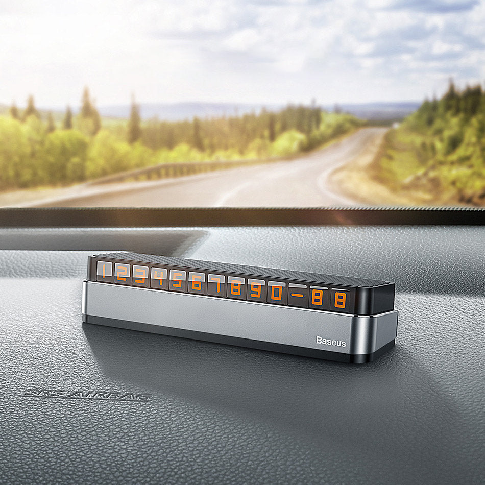 Suporte para Número de Telefone Automóvel Baseus Moonlight Box, Cinza ACNUM-B0G