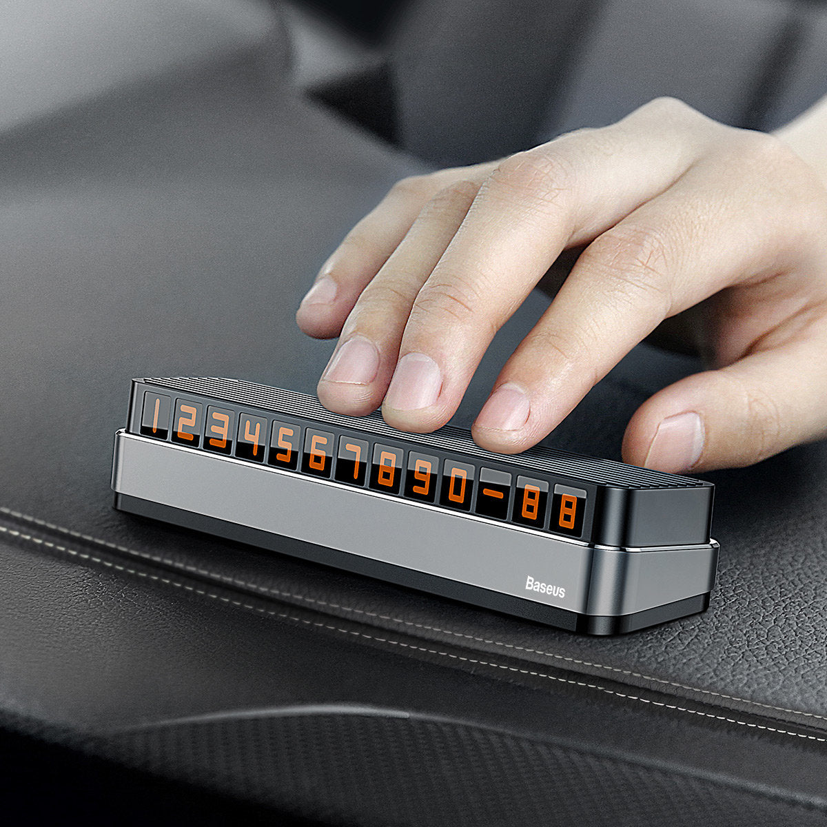 Suporte para Número de Telefone Automóvel Baseus Moonlight Box, Cinza ACNUM-B0G