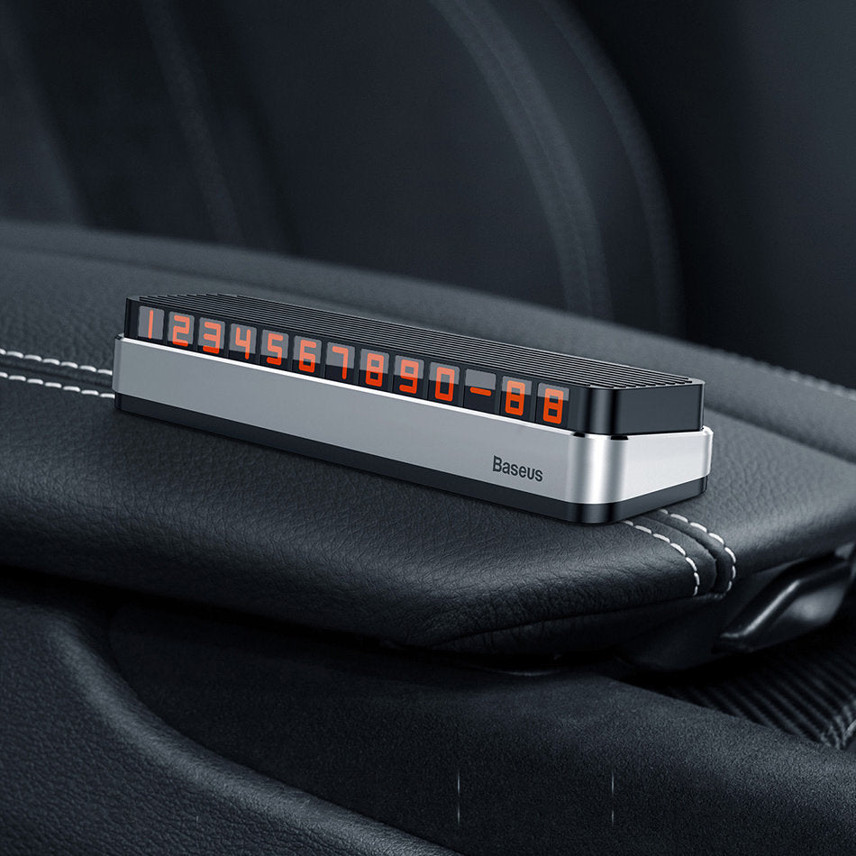 Suporte para Número de Telefone Automóvel Baseus Moonlight Box, Cinza ACNUM-B0G