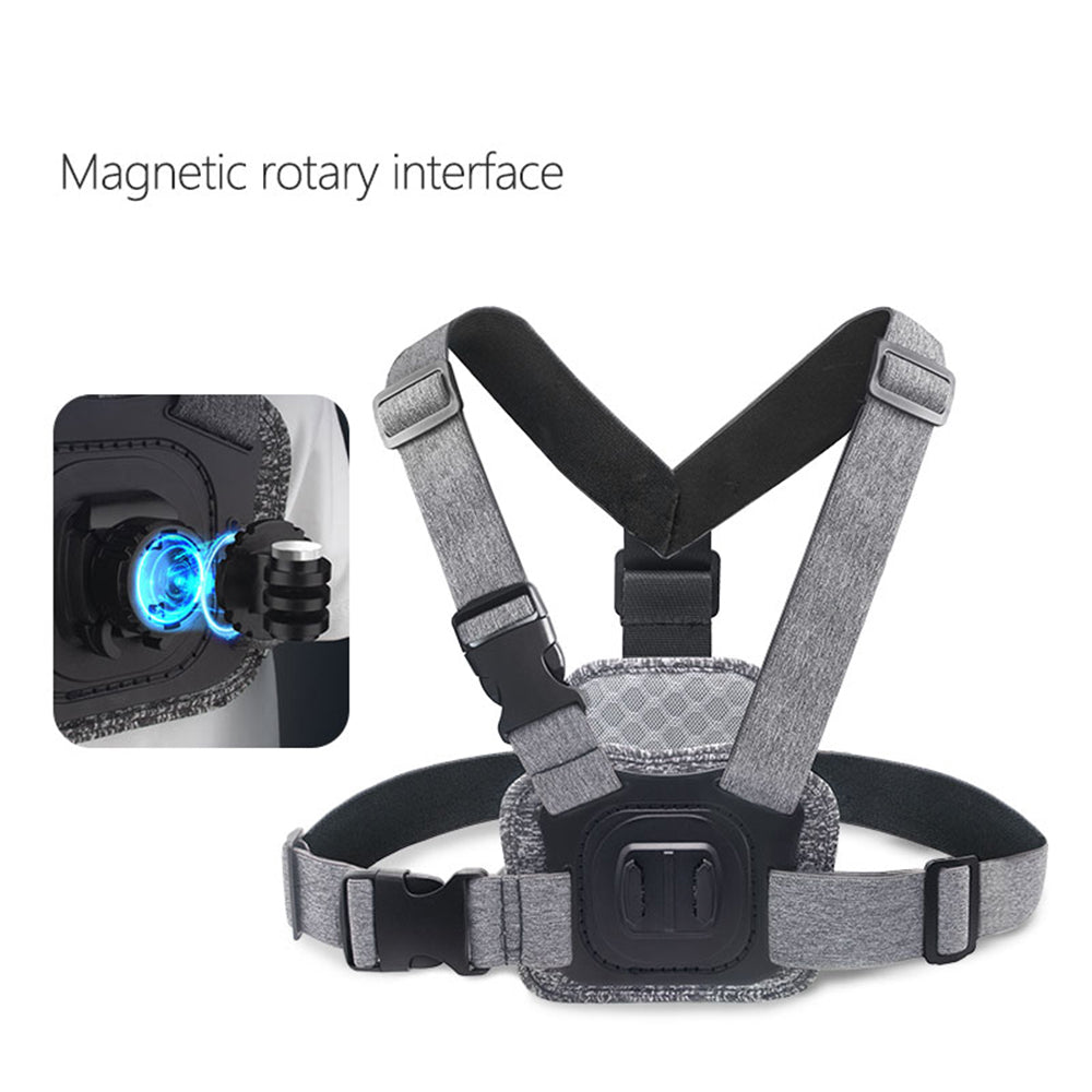 Suporte Peito Câmara Desporto Techsuit JX-002 para GoPro Series, Cinzento