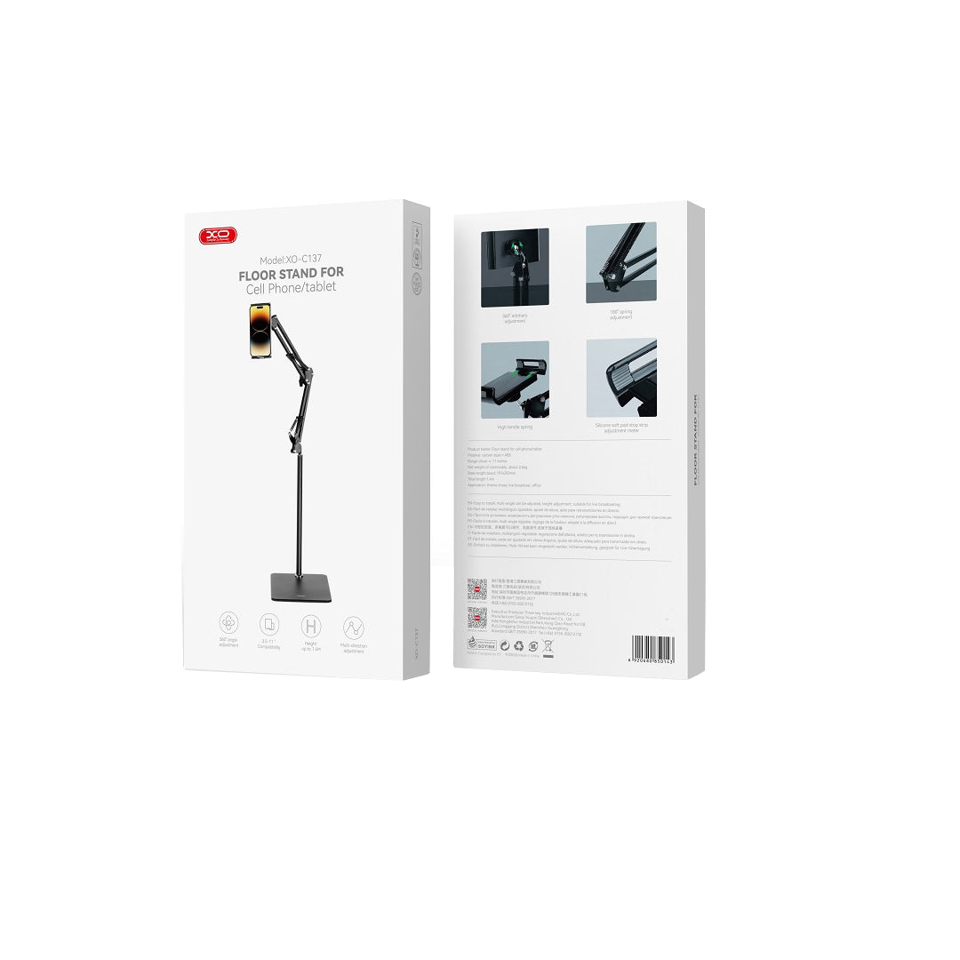 Suporte de Chão XO Design C137 para Tablet, Universal, Preto