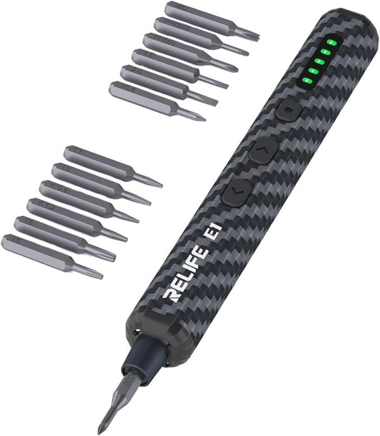 Relife E1 Carbon Electric Screwdriver, Black