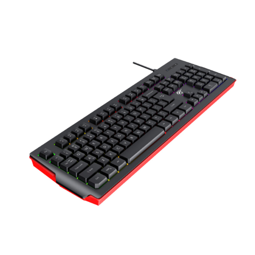 Teclado Gaming Wired USB HAVIT KB866L, RGB, 1.4m, Preto Vermelho