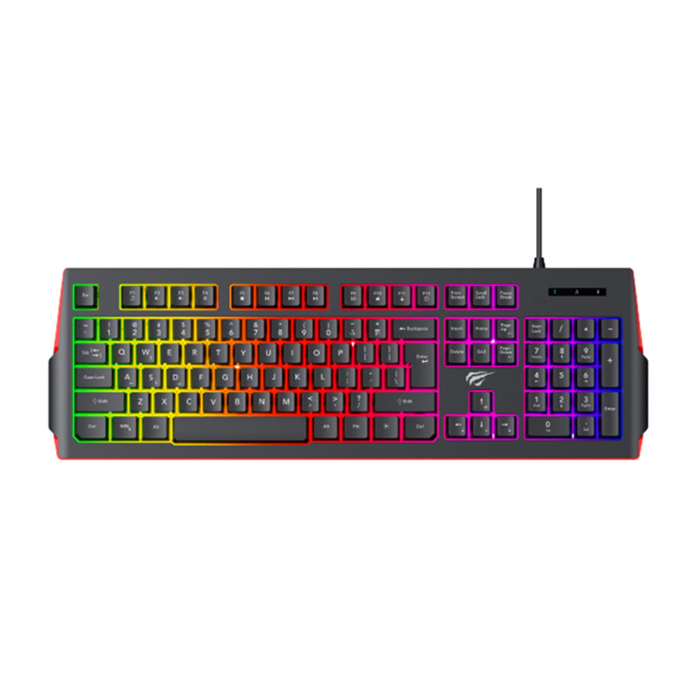 Teclado Gaming Wired USB HAVIT KB866L, RGB, 1.4m, Preto Vermelho