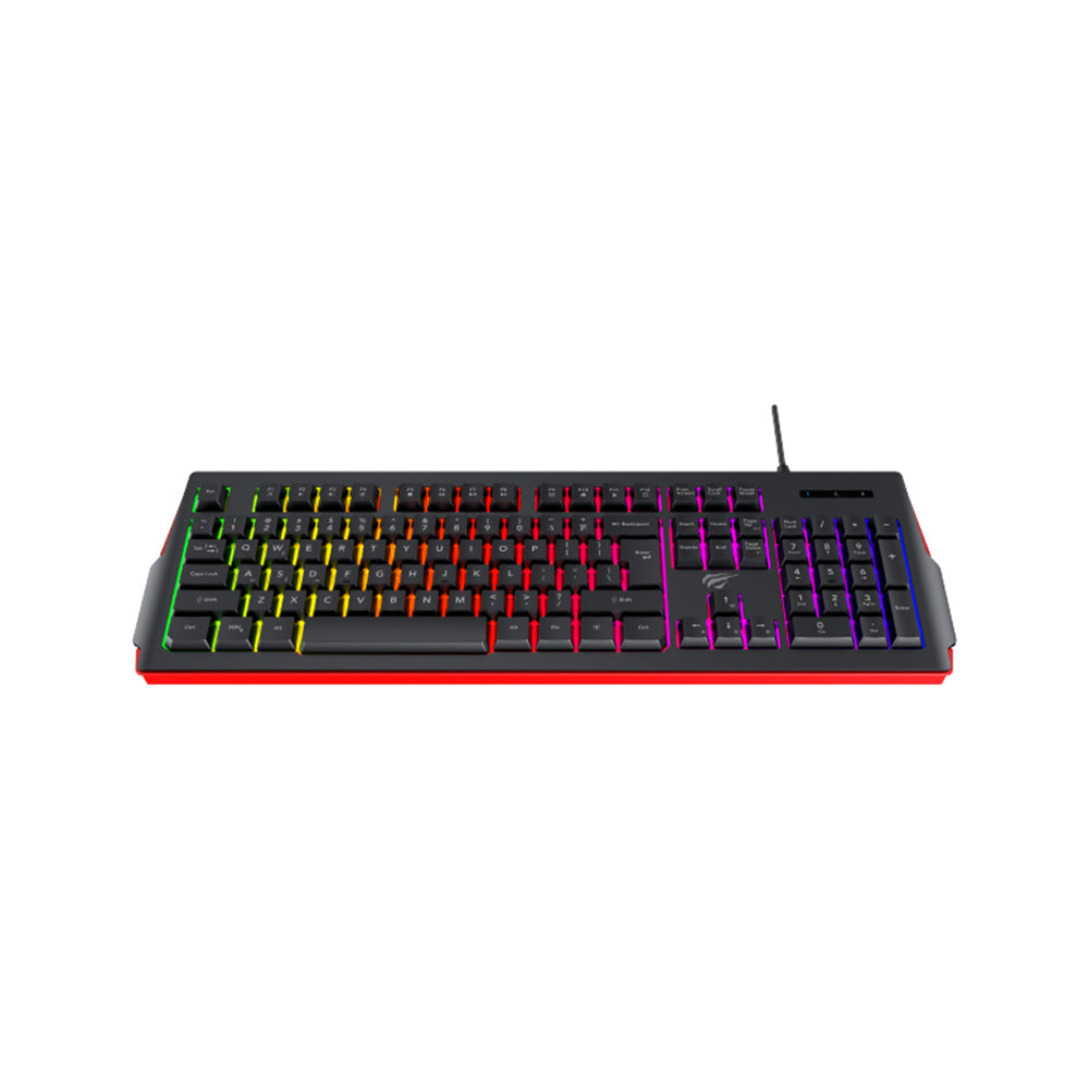Teclado Gaming Wired USB HAVIT KB866L, RGB, 1.4m, Preto Vermelho