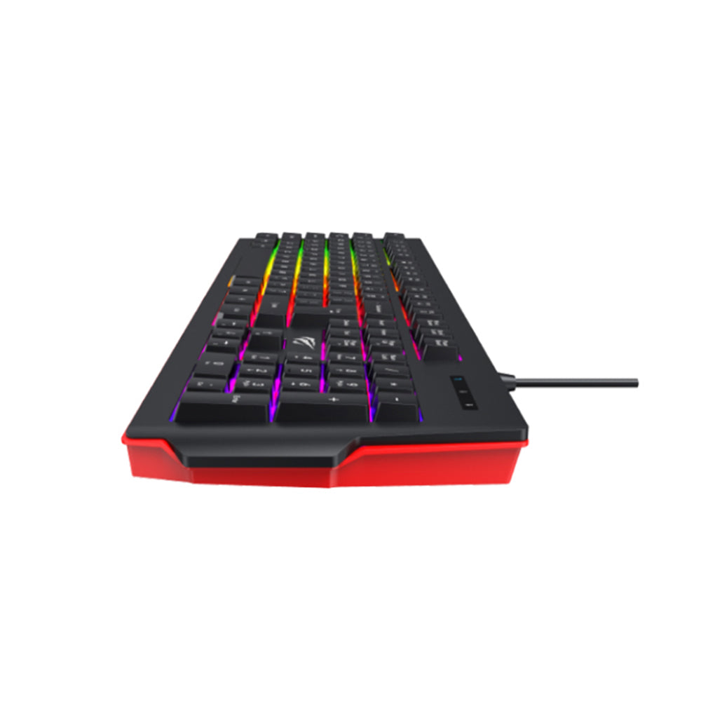 Teclado Gaming Wired USB HAVIT KB866L, RGB, 1.4m, Preto Vermelho