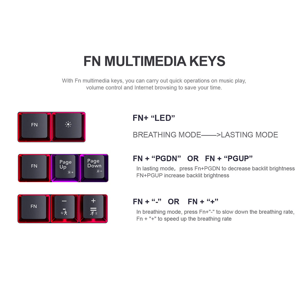 Teclado Gaming Wired USB HAVIT KB866L, RGB, 1.4m, Preto Vermelho