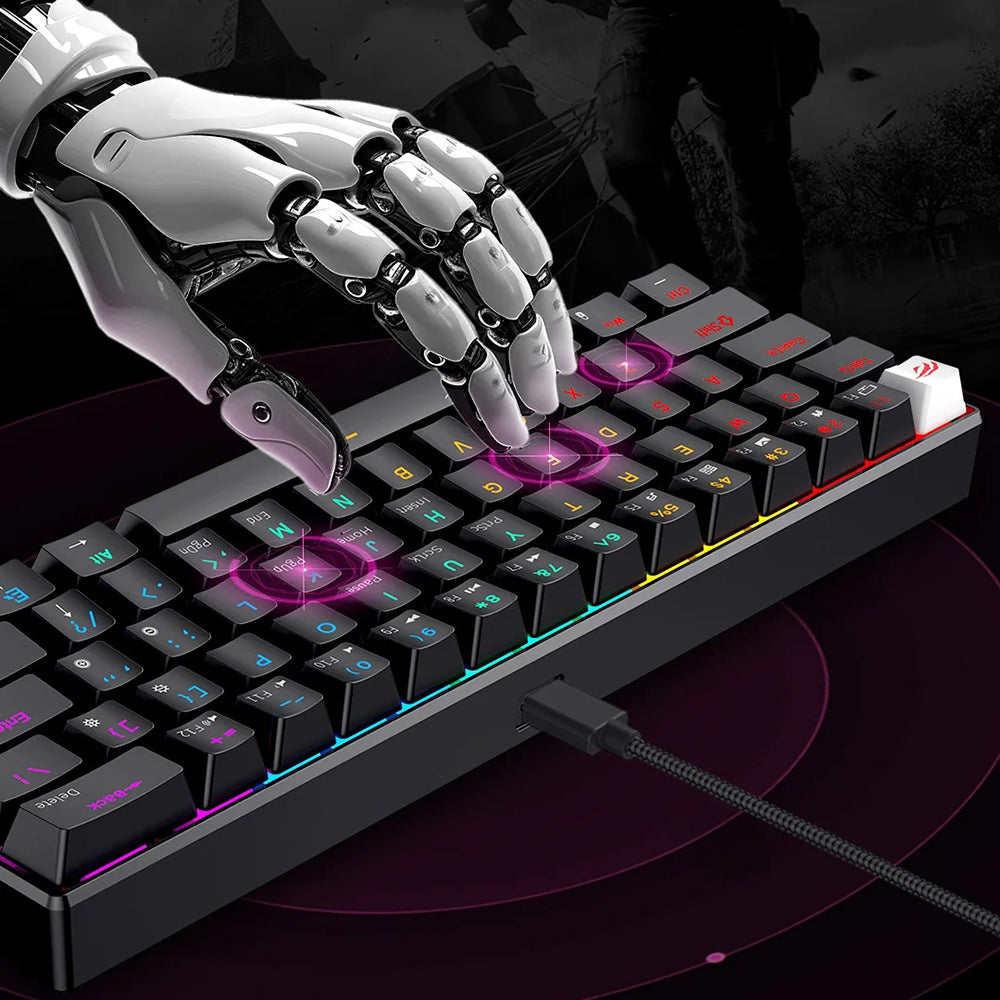 Wired USB Gaming Keyboard HAVIT KB903L, RGB, 1.8m, Transparent White