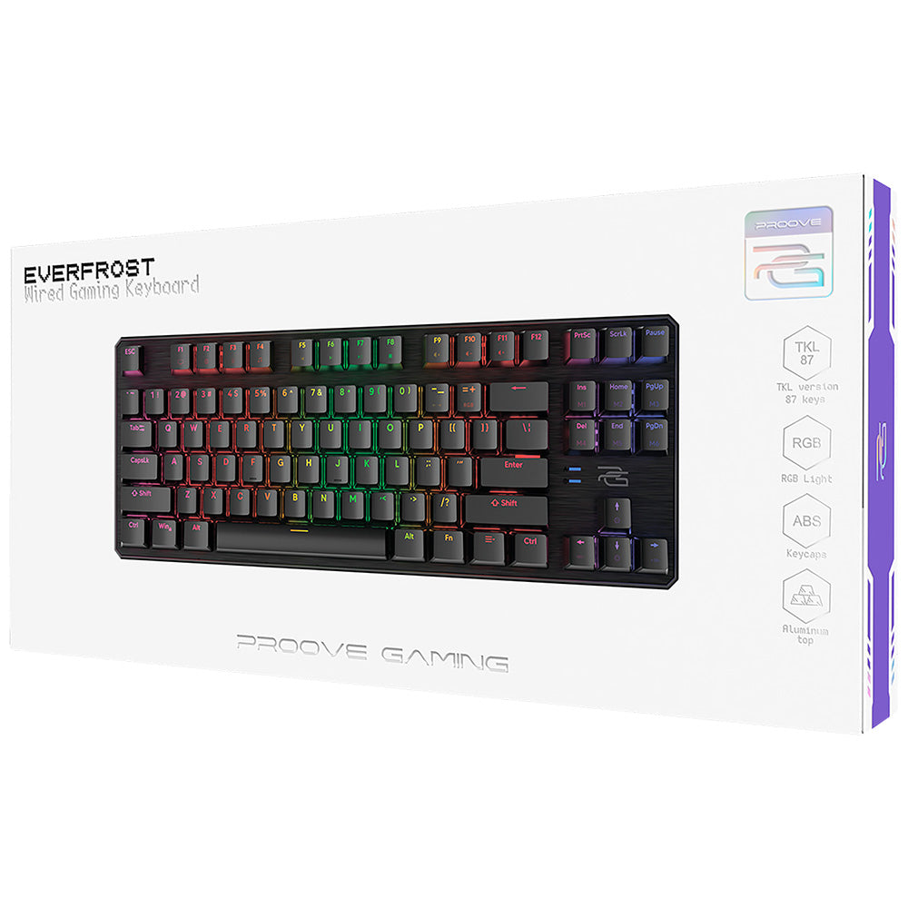 Teclado Gaming Wired USB Proove Everfrost, RGB, 1.8m, Preto CKEVEN00000401